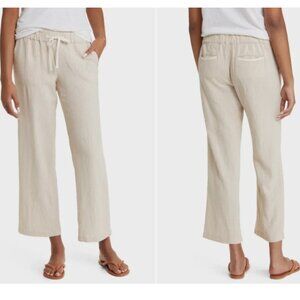 Caslon Linen Blend Pants - Striped Pull-On Petite Size PM